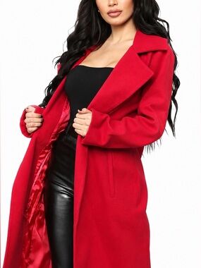 FASHION NOVA Red Upper East Side Coat NWT